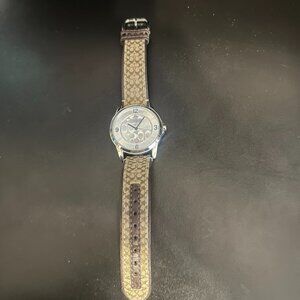 Coach Signature Brown & Khaki Women’s Watch - Need New Battery